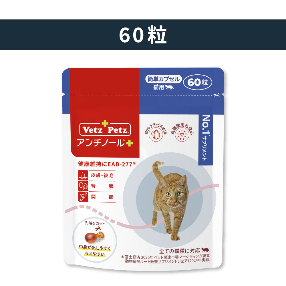 【美品&未開封品】Vetz Petz アンチノール+ 60粒 アンチノール プラス(簡単カプセル 猫用サプリメント) – ベッツペッツ