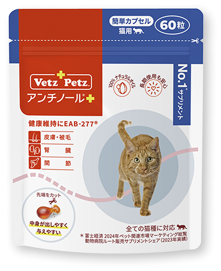 アンチノール 猫用 60粒 3箱 初回購入特典】60日スターターキット(簡単カプセル 猫用